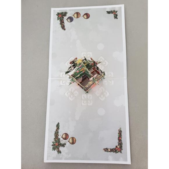 Bundle of 3 Unique 3D Popup Christmas Tree With Presents Greeting Cards - Picture 2 of 3